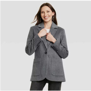 Relaxed Fit Blazer Pinstripe Gray Small NWT - Universal Thread